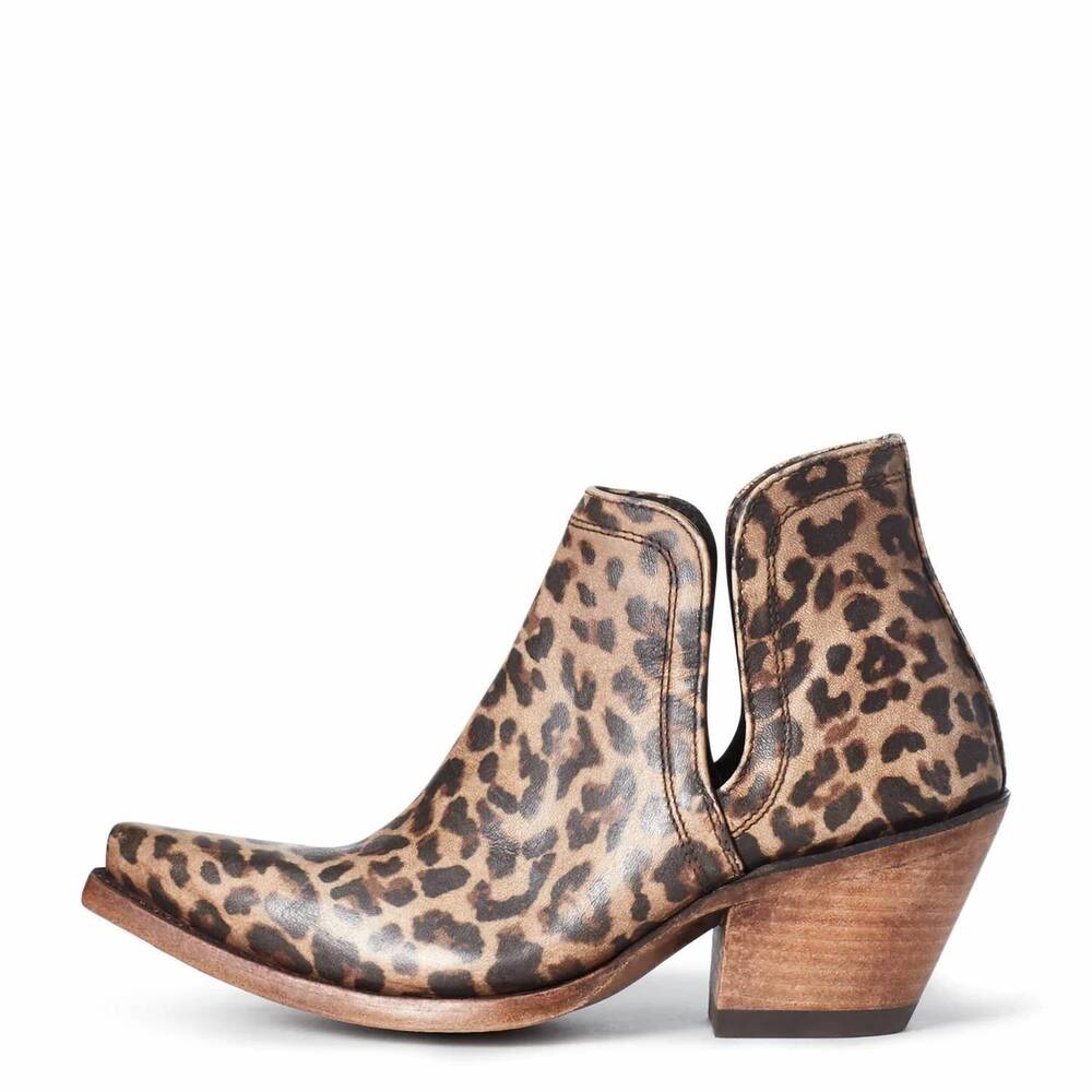 NEW ARIAT women's western leather distressed dixon bootie boot in leopard
